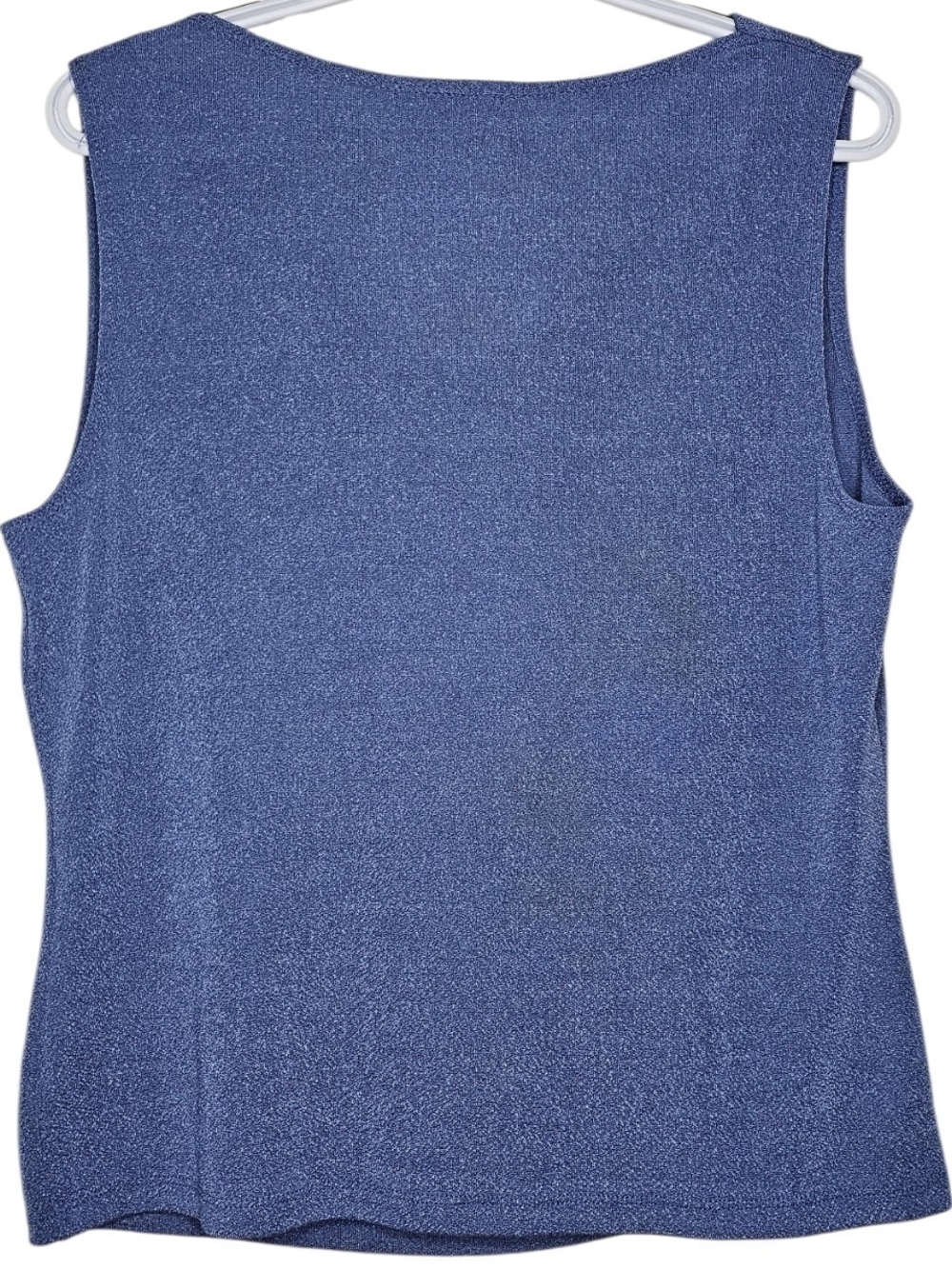 Vintage Y2K AGB Blue Metallic Shimmer Cowl Neck Top XL Made in USA - Picture 2 of 4